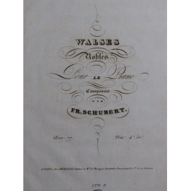SCHUBERT Franz Valses...
