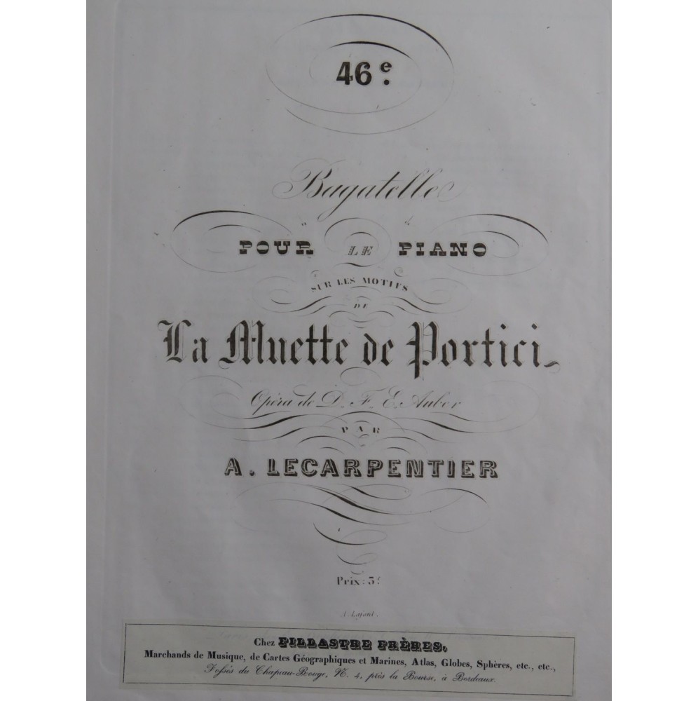LE CARPENTIER Adolphe Bagatelle No 46 Piano ca1845