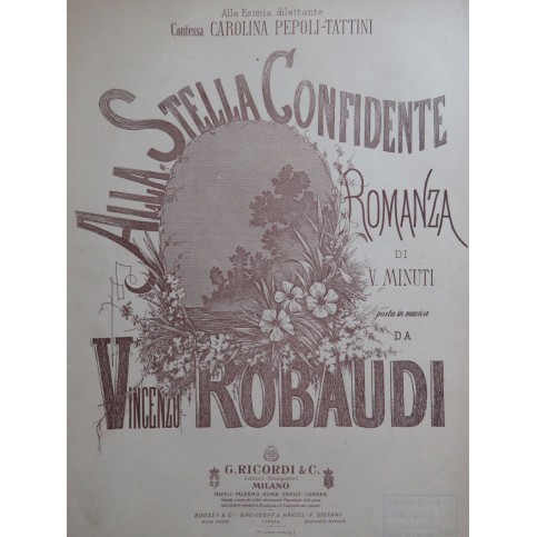 ROBAUDI Vincenzo Romanza Chant Piano ca1890