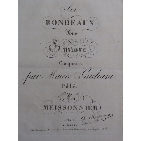 GIULIANI Mauro Six Rondeaux Guitare ca1820