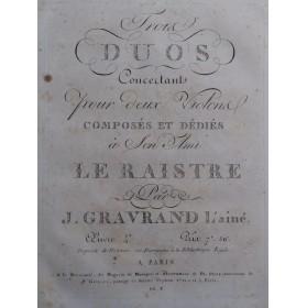 GRAVRAND Joseph Trois Duos...
