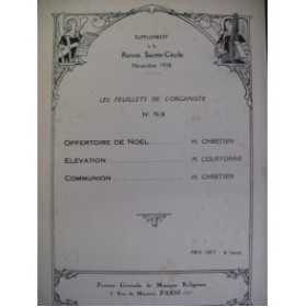 CHRÉTIEN Edwige Offertoire Communion Orgue 1928