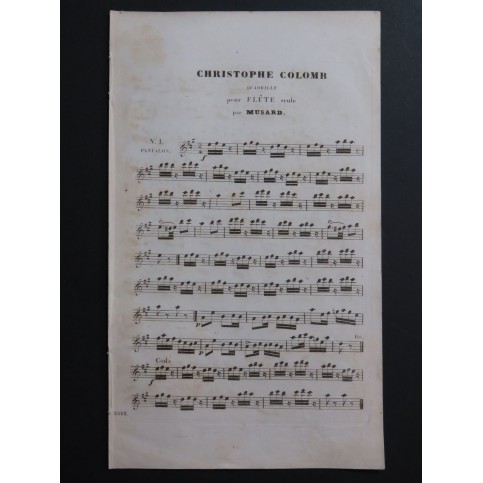 MUSARD Christophe Colomb Quadrille Flûte seule ca1850