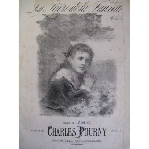 POURNY Charles La Prière de la Fauvette Chant Piano XIXe