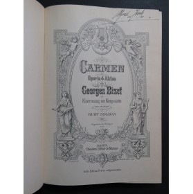 BIZET Georges Carmen Opéra Paroles en allemand Chant Piano