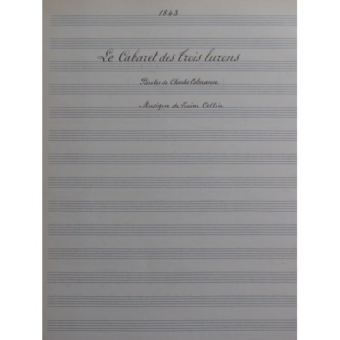 COLLIN Lucien Le Cabaret des trois lurons Manuscrit Chant Piano ca1915