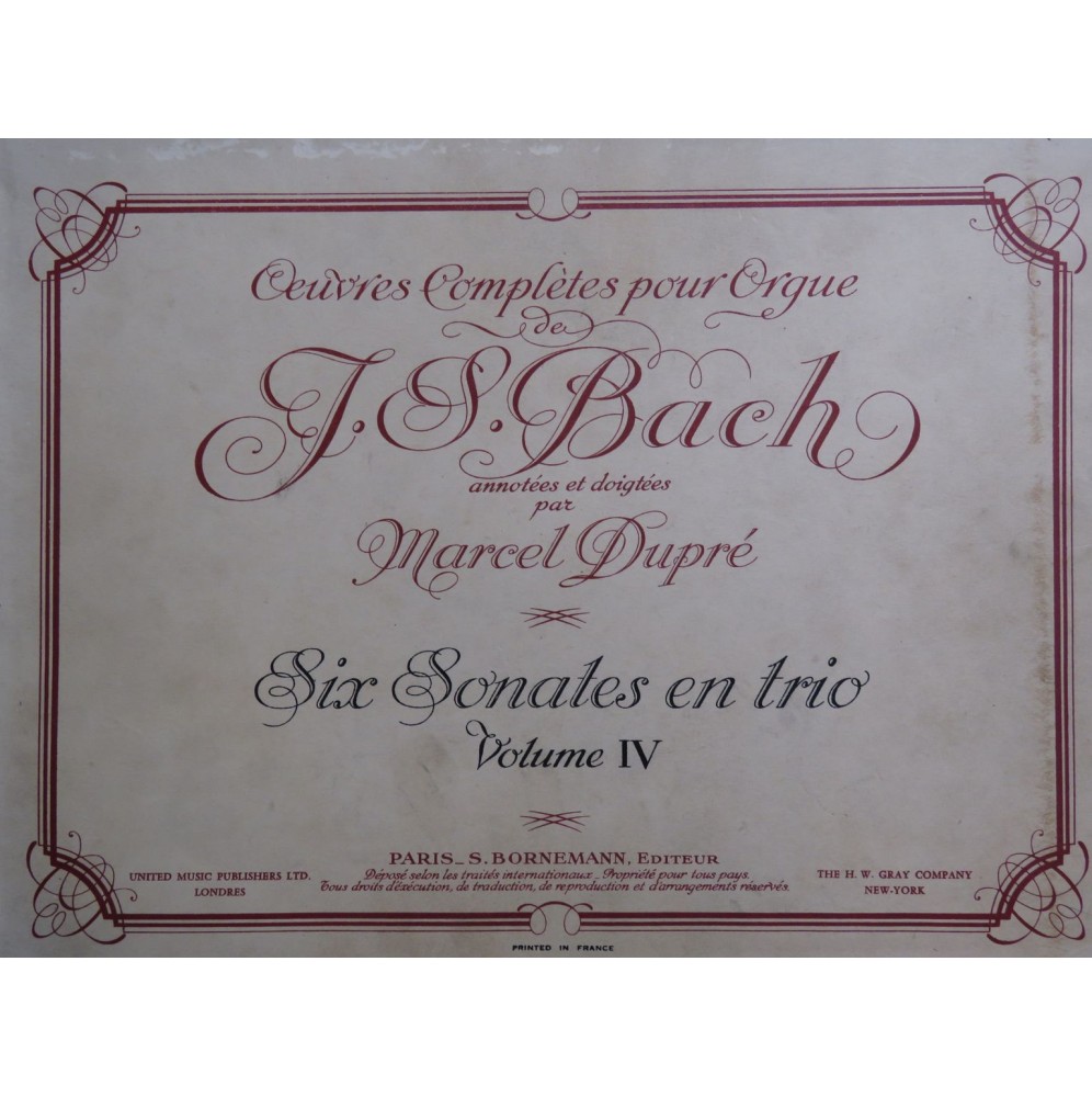 BACH J. S. Oeuvres Complètes Volume 4 Orgue