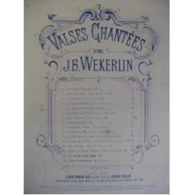 WEKERLIN J. B. Fleur Printanière Chant Piano 1867