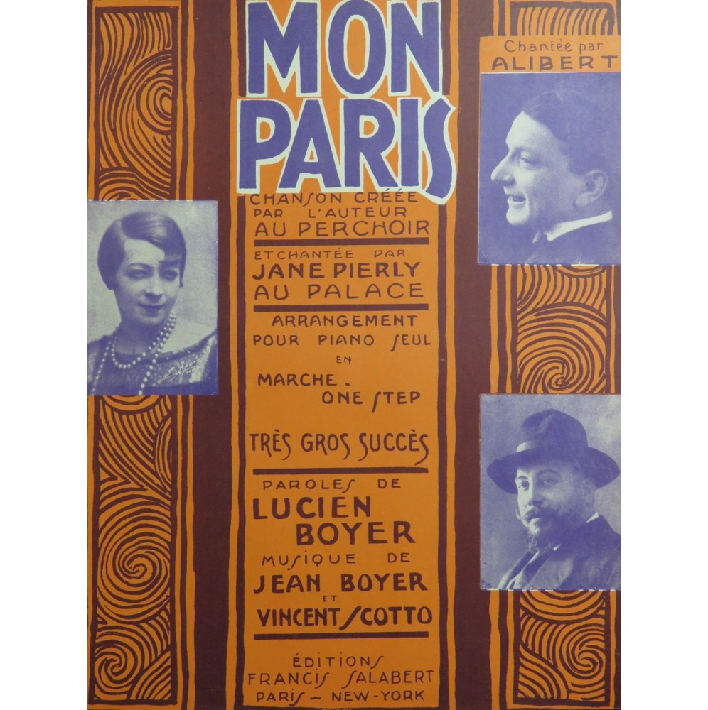 BOYER Jean SCOTTO Vincent Mon Paris Piano 1926