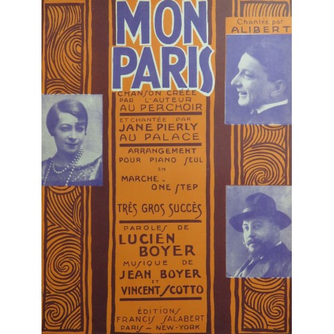 BOYER Jean SCOTTO Vincent Mon Paris Piano 1926