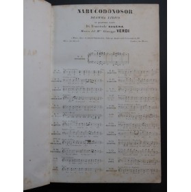 VERDI Giuseppe Nabucodonosor Opéra Chant Piano ca1844