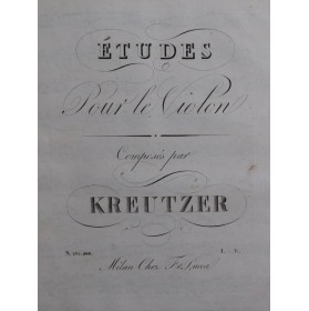 KREUTZER Rodolphe Études...