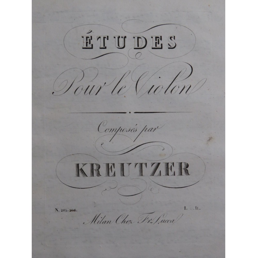KREUTZER Rodolphe Études pour le Violon ca1830