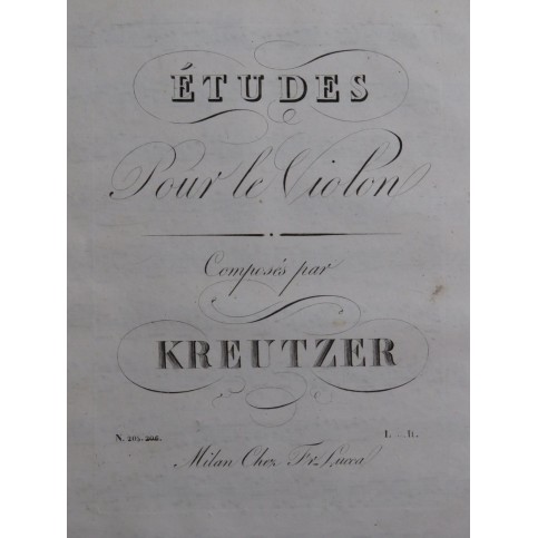 KREUTZER Rodolphe Études pour le Violon ca1830