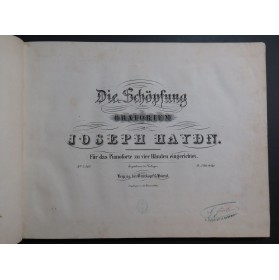 HAYDN Joseph Die Schöpfung La Création Piano 4 mains ca1847