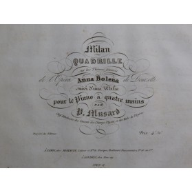 MUSARD P. Milan Quadrille...