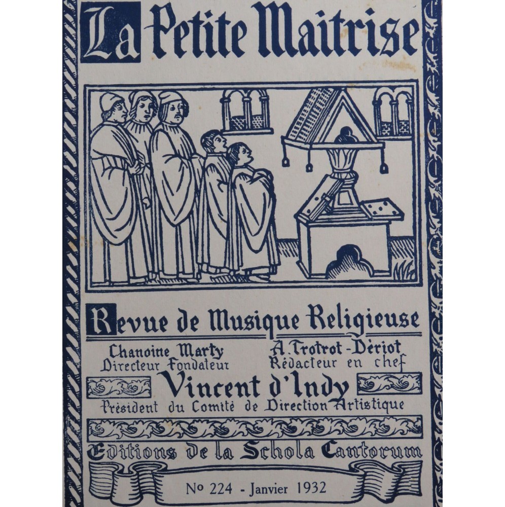 La Petite Maîtrise No 224 Bouvard D'indy Steigler Chant Orgue 1932