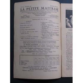 La Petite Maîtrise No 224 Bouvard D'indy Steigler Chant Orgue 1932