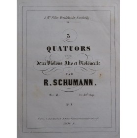SCHUMANN Robert Quatuor op...