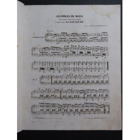 DE BAUCOURT A. Les Perles de Blois Piano XIXe siècle