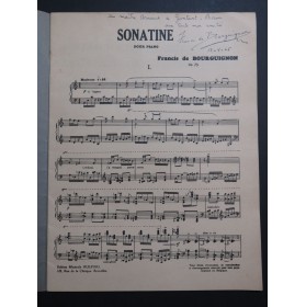DE BOURGUIGNON Francis Sonatine op 73 Dédicace Piano 1946