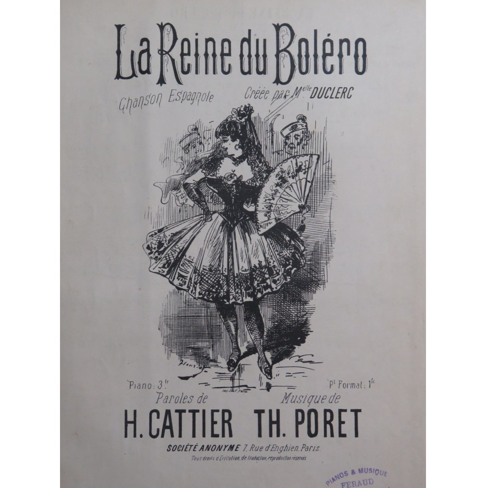 PORET Th. La Reine du Boléro Chant Piano