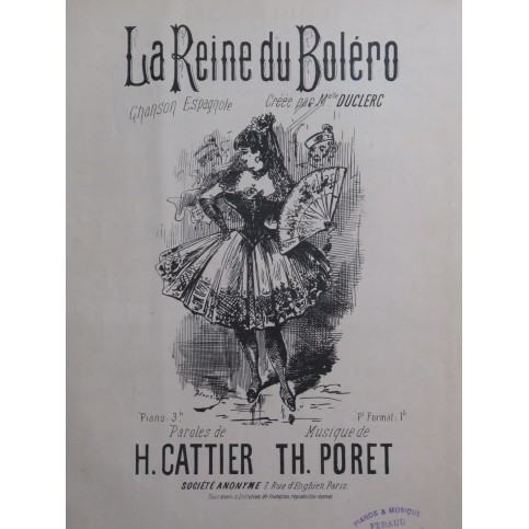 PORET Th. La Reine du Boléro Chant Piano