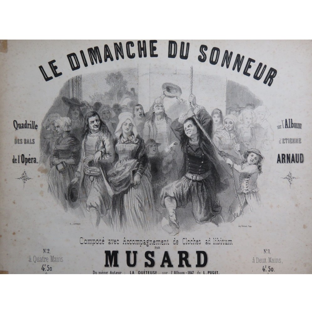MUSARD Le Dimanche du Sonneur Piano Cloches 1847