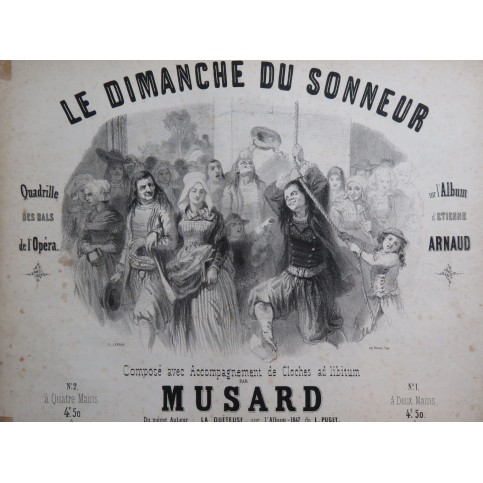 MUSARD Le Dimanche du Sonneur Piano Cloches 1847