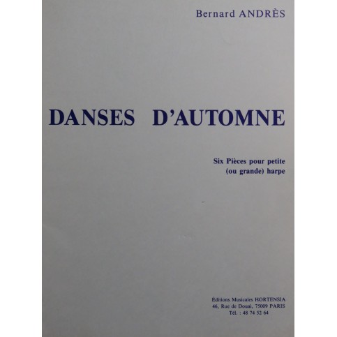 ANDRÈS Bernard Danses d'Automne Harpe 1990