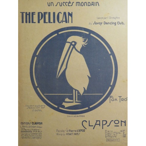 CLAPSON The Pelican Piano 1919