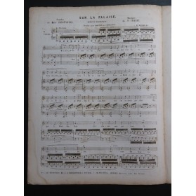 CHERET P. Sur la Falaise Chant Piano ca1845