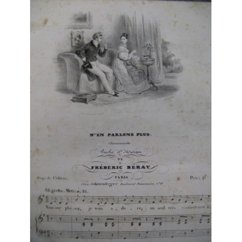 BÉRAT Frédéric N'en Parlons plus Chant Piano ca1850