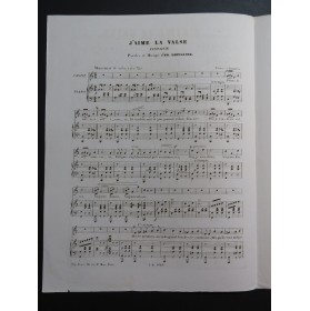 LHUILLIER Edmond J'aime la Valse Chant Piano ca1850