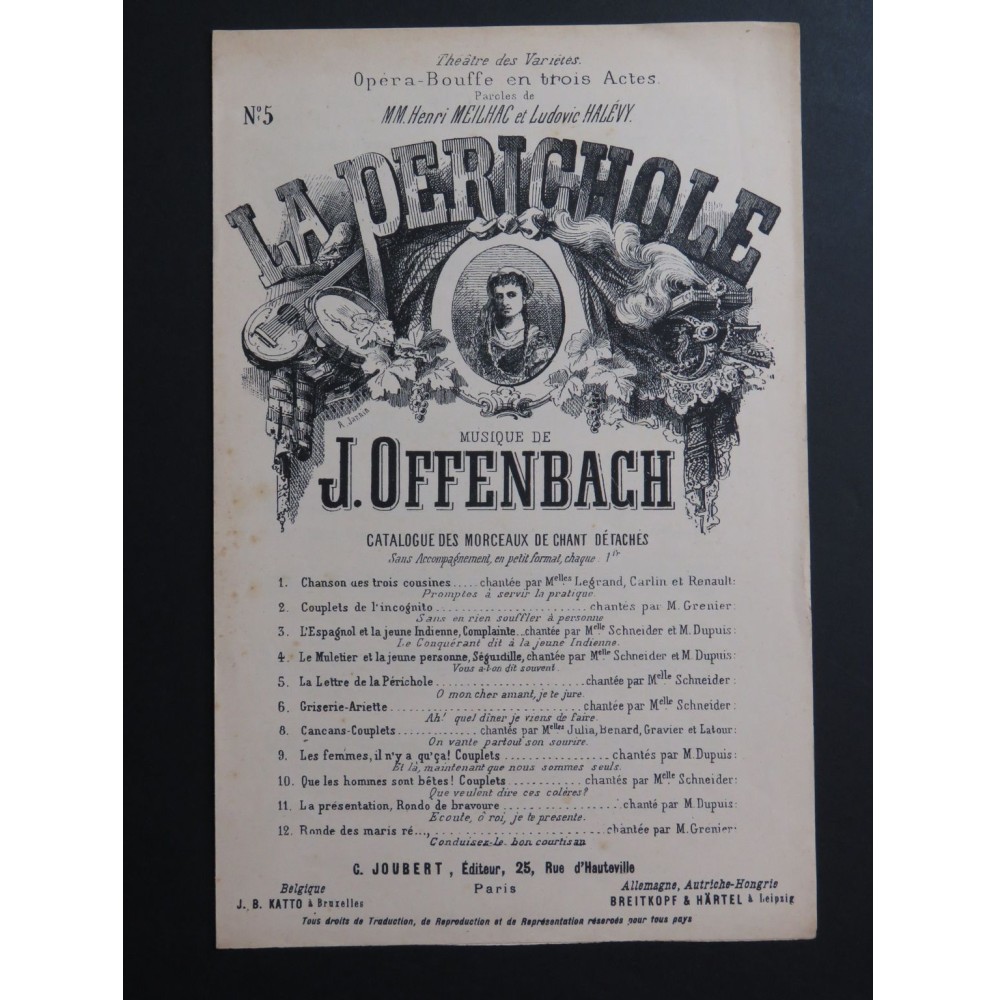 OFFENBACH Jacques La Périchole La Lettre Chant XIXe