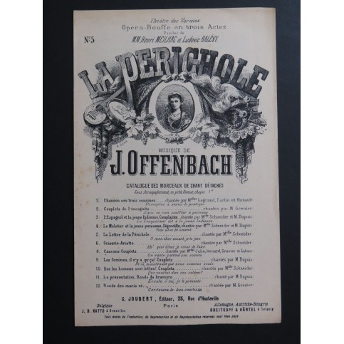 OFFENBACH Jacques La Périchole La Lettre Chant XIXe