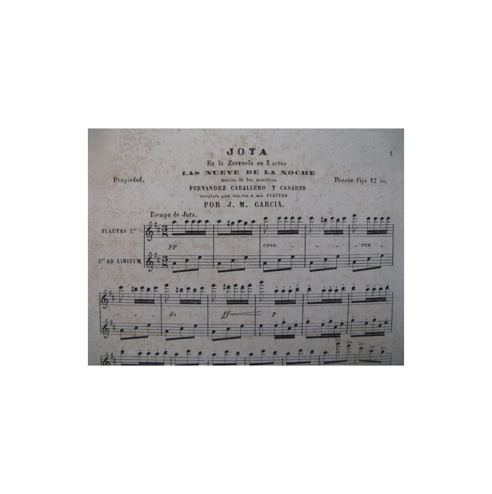 CABALLERO y CASARES Jota Flute ca1870
