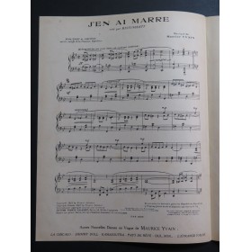 YVAIN Maurice J'en ai Marre Piano 1921