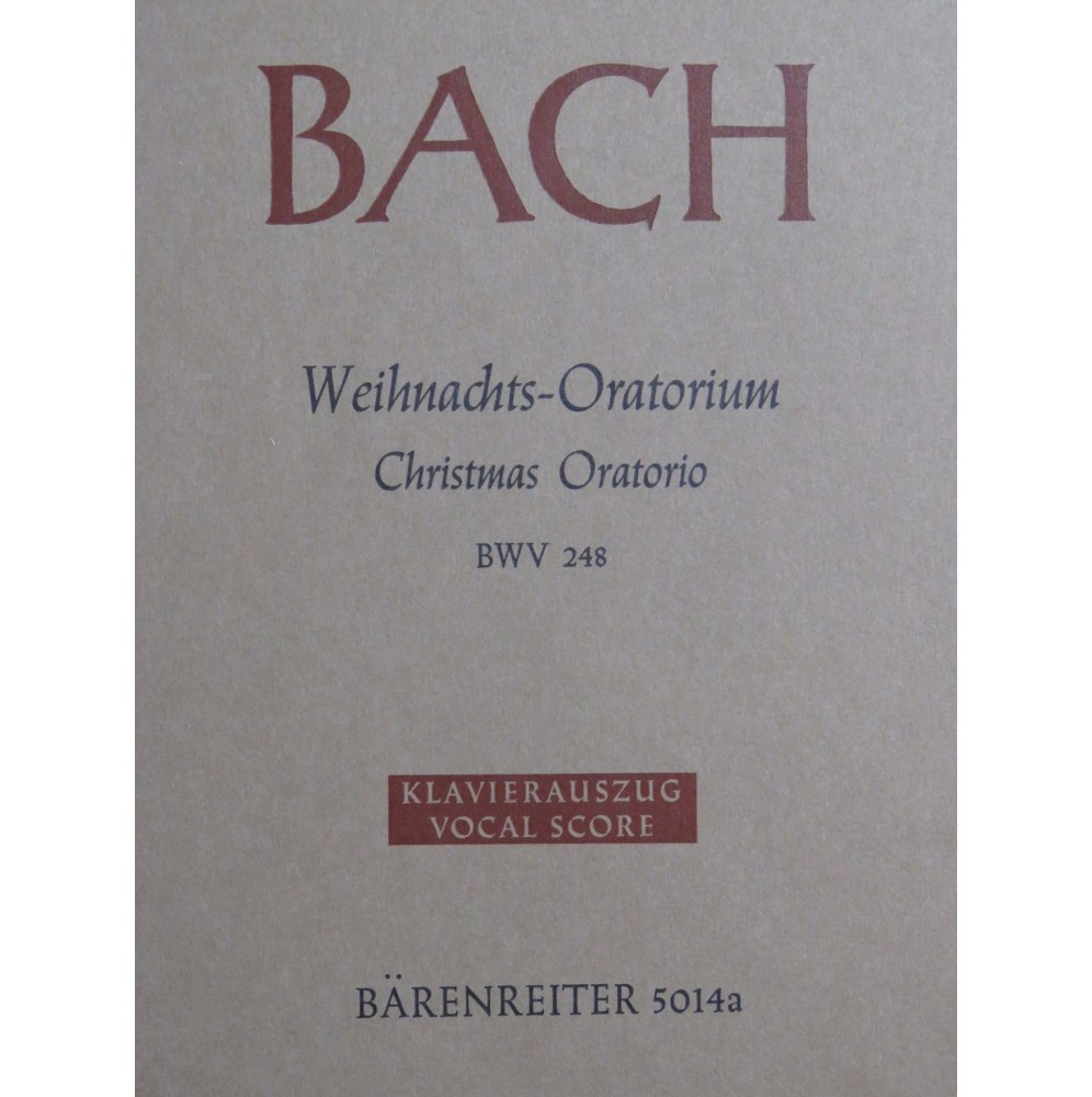 BACH J. S. Weihnachts Oratorium Chant Piano