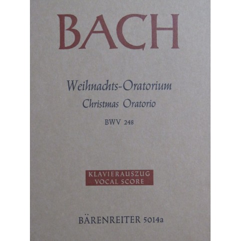 BACH J. S. Weihnachts Oratorium Chant Piano