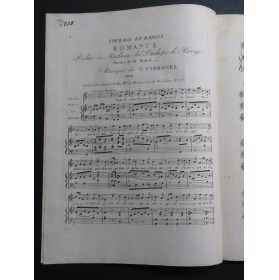 CARBONEL Narcisse Recueil de Romances Chant Piano ou Harpe ca1820