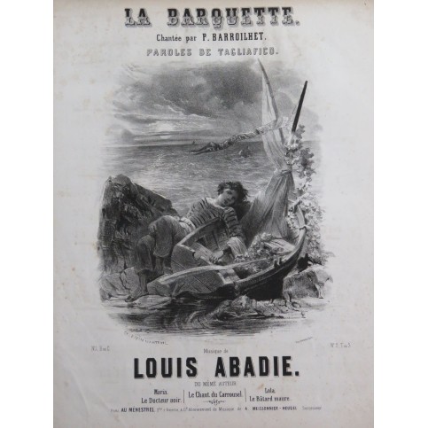 ABADIE Louis La Barquette Chant Piano ca1845