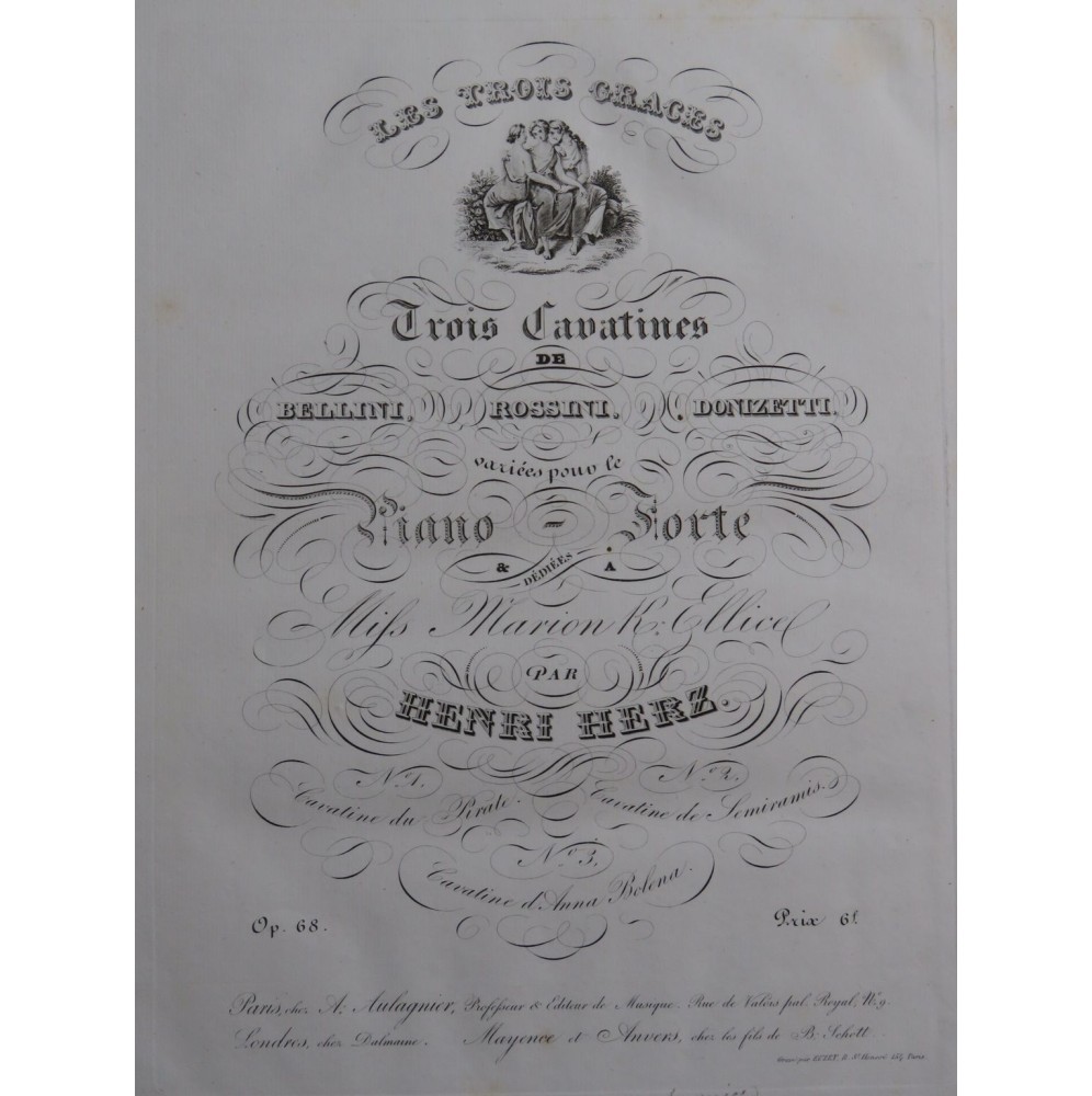 HERZ Henri Cavatine d'Anna Bolena op 68 Piano ca1835