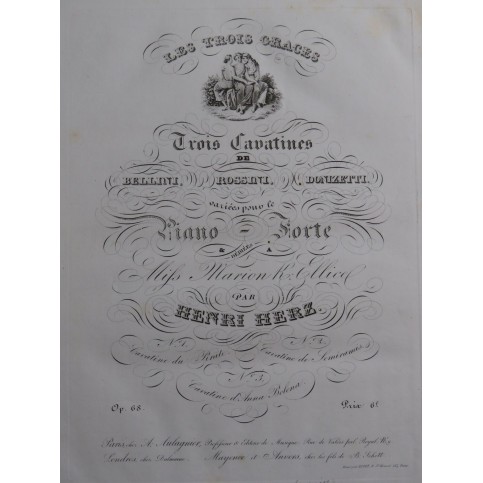 HERZ Henri Cavatine d'Anna Bolena op 68 Piano ca1835