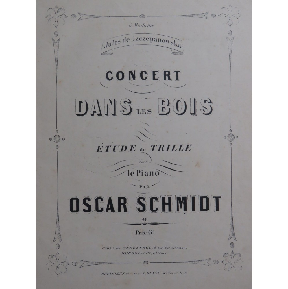 SCHMIDT Oscar Concert dans les Bois Piano ca1855
