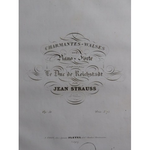 STRAUSS Johann Charmantes Walses op 31 Piano ca1830