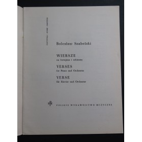 SZABELSKI Boleslaw Wiersze Piano Orchestre 1963
