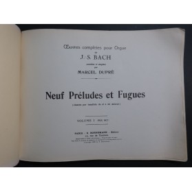 BACH J. S. Oeuvres Complètes Volume 1 Orgue