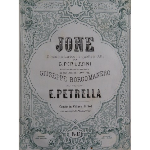 PETRELLA Errico Jone Opéra Chant Piano ca1862