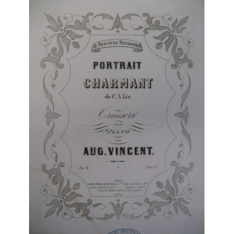 VINCENT Auguste Portrait Charmant Piano ca1860